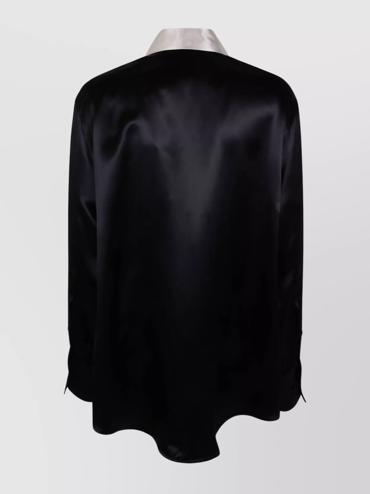Jil Sander Long Sleeve Satin Shirt With Contrast Collar