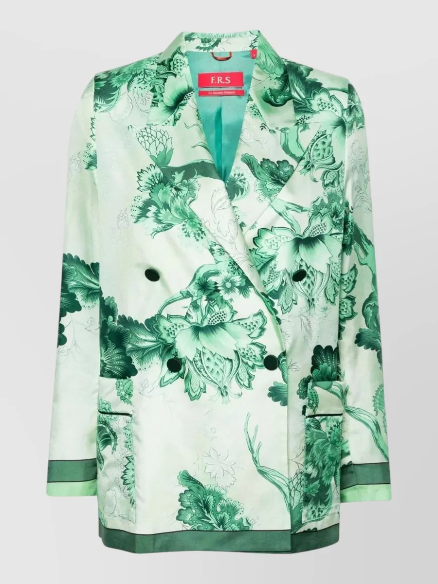 F.r.s For Restless Sleepers Silk Floral Print Double-Breasted Blazer