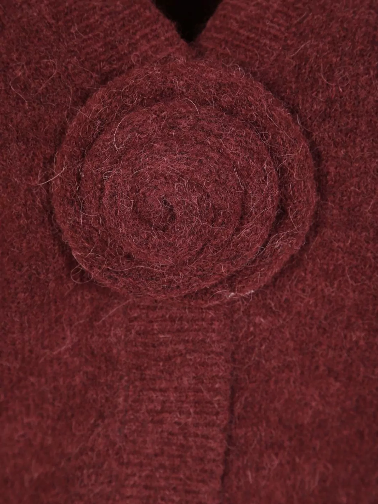 Rotate Textured Knit Puffsleeve V-Neck Cardigan