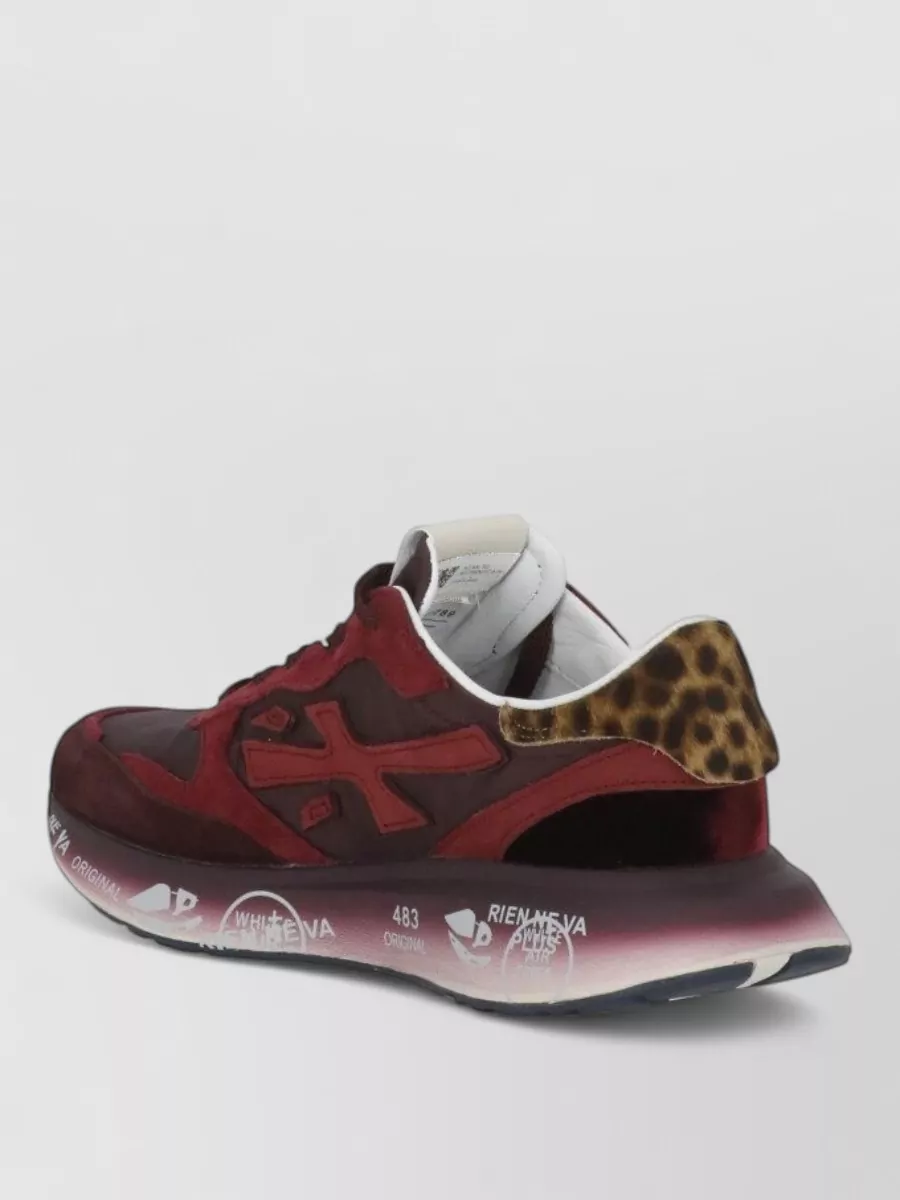 Premiata Low Sneakers Animalier Heel Detail Suede