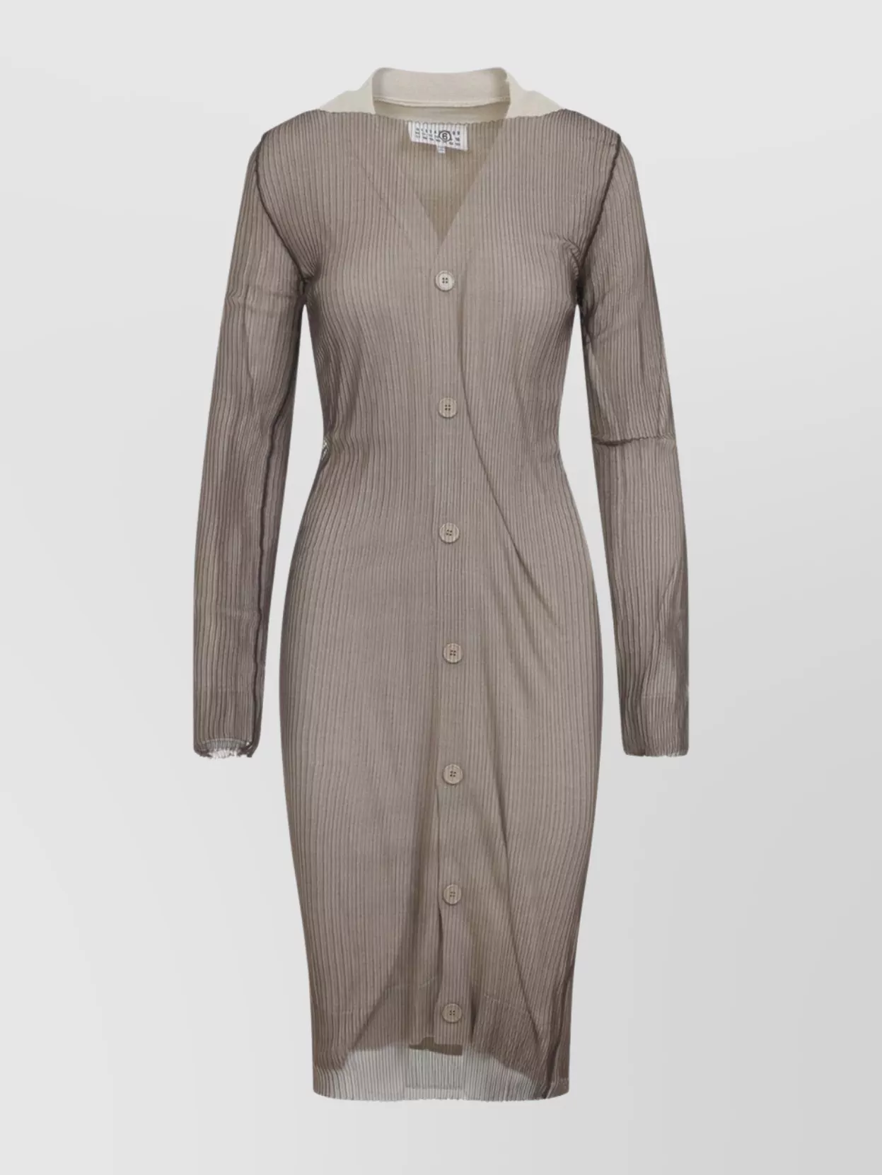 Mm6 Maison Margiela Long V-Neck Cardigan Sheer Design