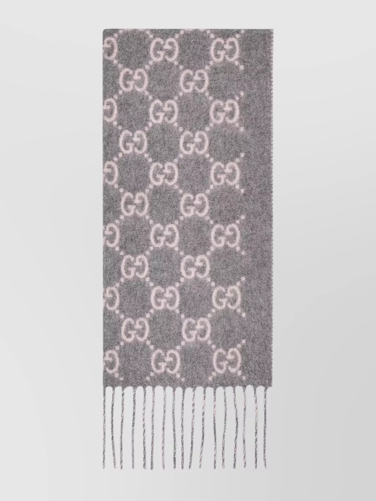 Gucci Fringe Detail Scarf Collection New Canvy In Gray