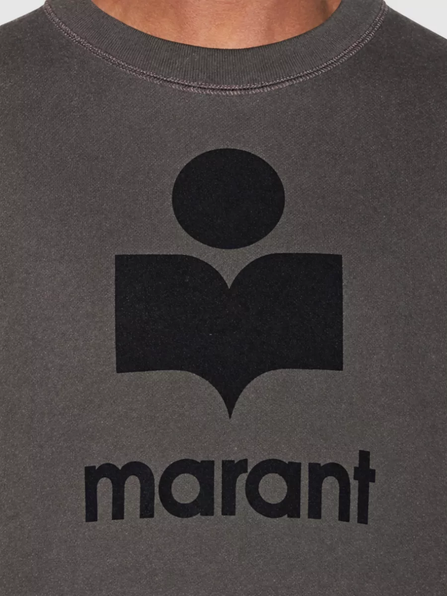 Isabel Marant Logo Print Jersey Crew Neck Sweatshirt