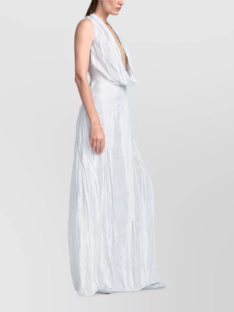 Maison Margiela Crinkled Draped Sleeveless Maxi Dress