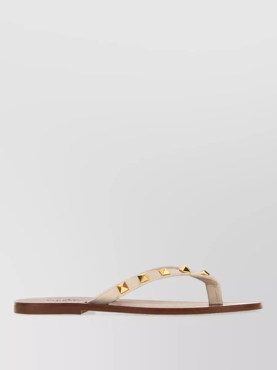 Valentino Garavani Leather Rockstud Thong Slides