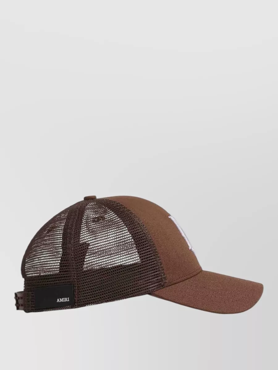Amiri Logo Trucker Hat Curved Brim Mesh