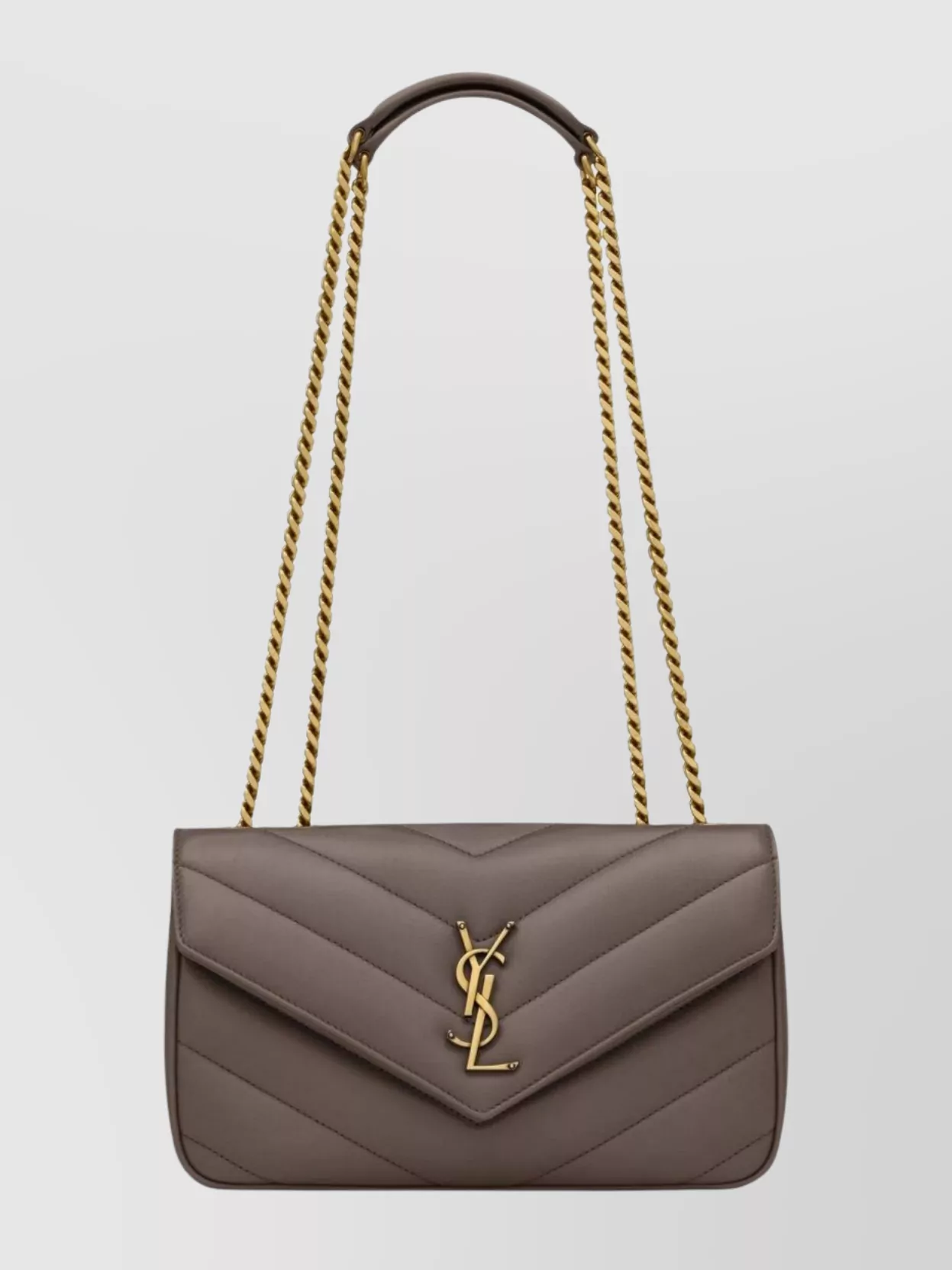 Saint Laurent Chevron Quilted Shoulder Bag With Chain Strap