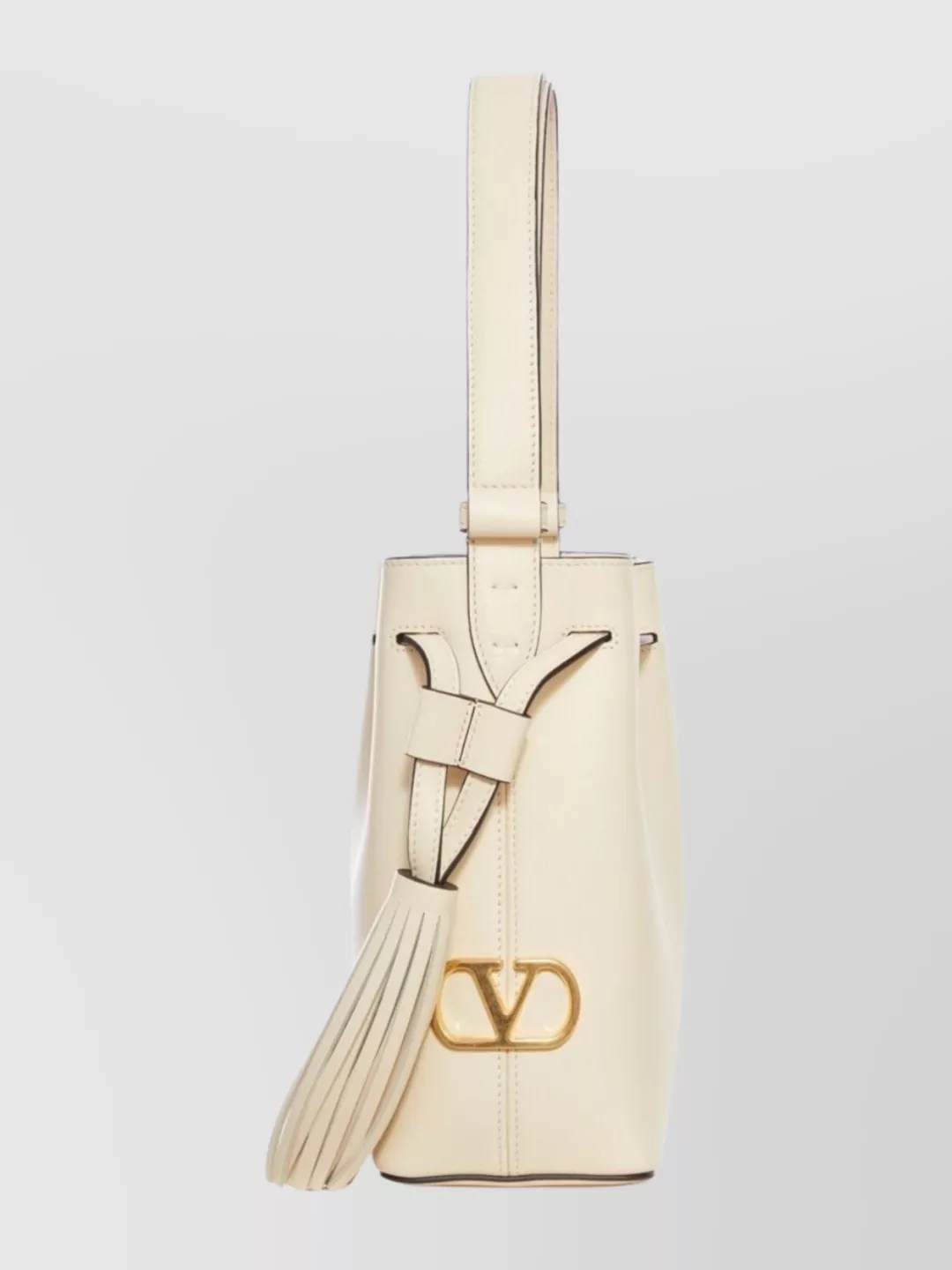 Valentino Garavani Structured Leather Shoulder Bag Tassel Detail