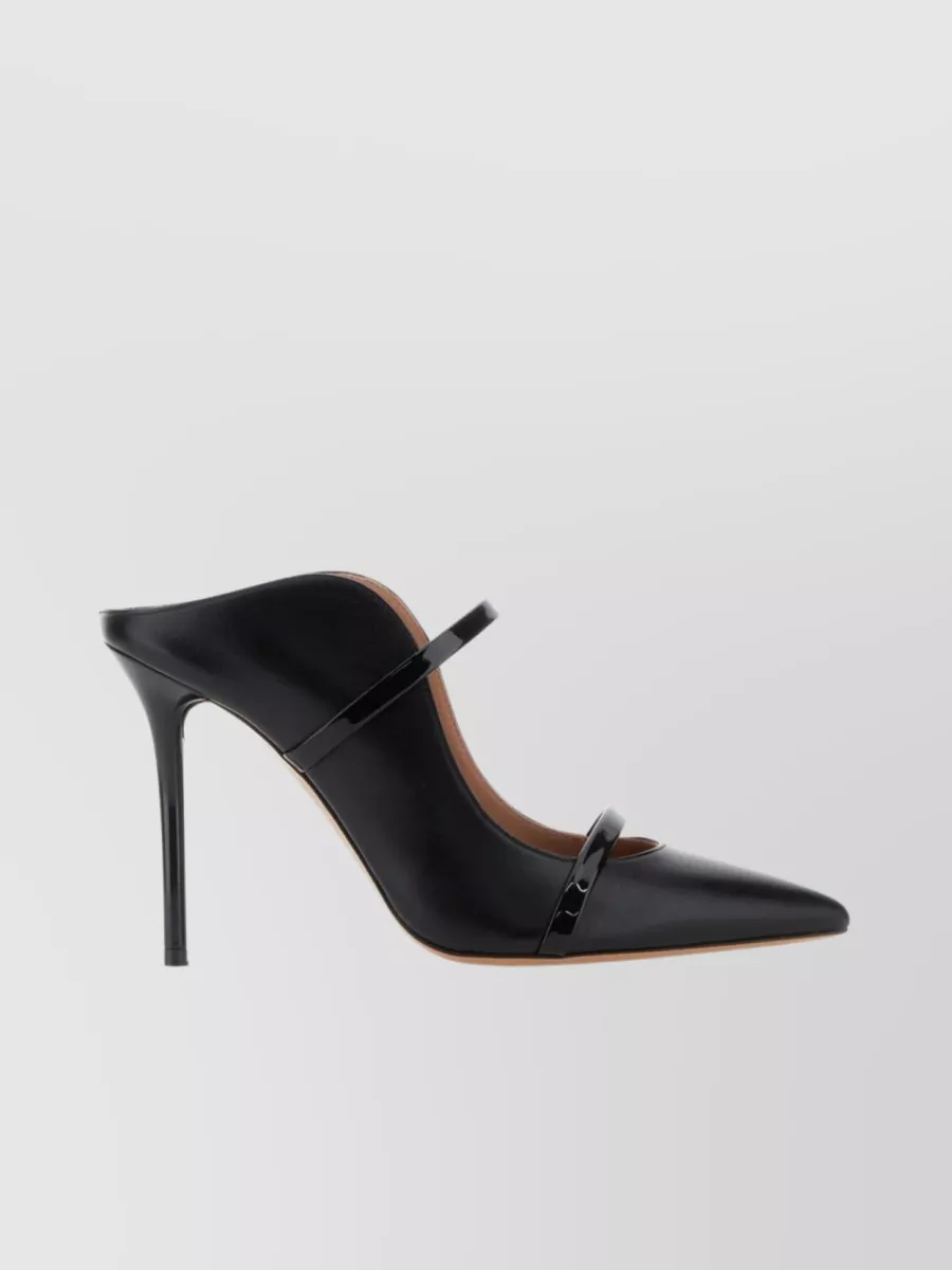 Shop Malone Souliers Strap Detail Nappa Leather Mules In Black