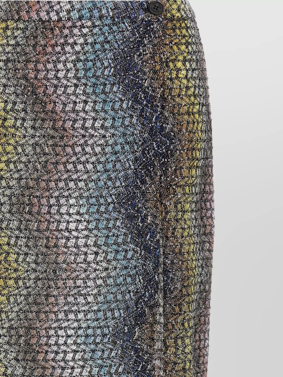 Missoni Metallic Zigzag Asymmetric Draped Skirt