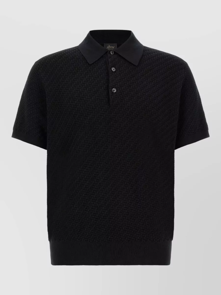 Brioni silk cashmere short-sleeve polo shirt