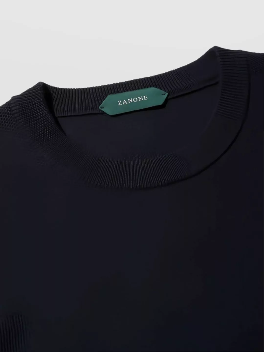 Zanone Crew Neck Long Sleeve Ribbed Cuff Sweater