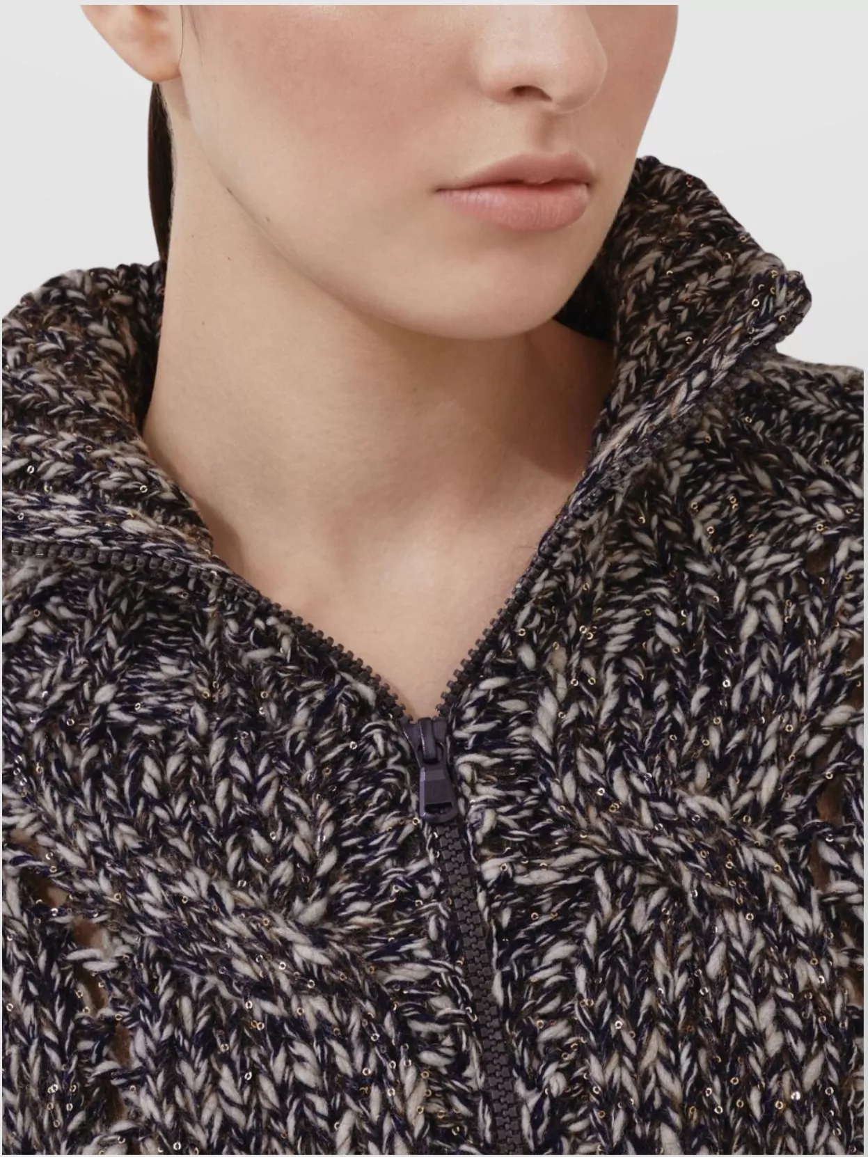 Brunello Cucinelli Braided Cardigan In Brown