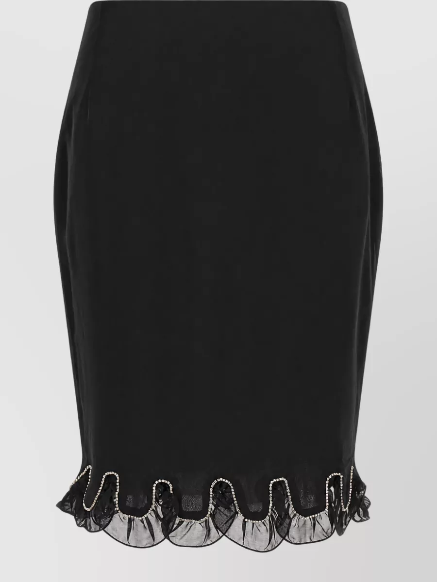 Rotate Birger Christensen Chiffon Fitted Skirt