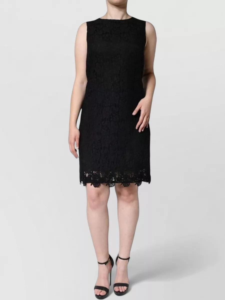 Dolce&Gabbana Floral lace sleeveless knee-length dress