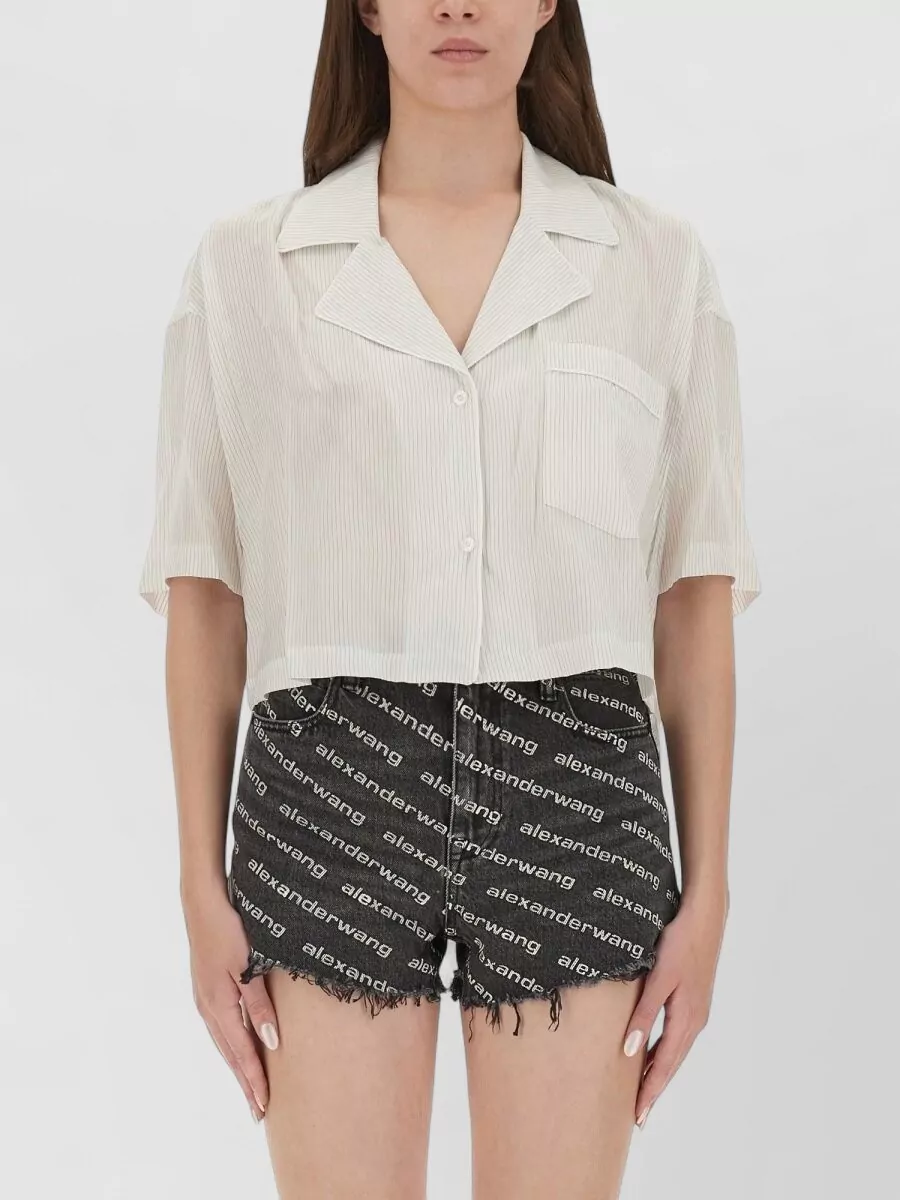 Alexander Wang striped cropped tailored shorts