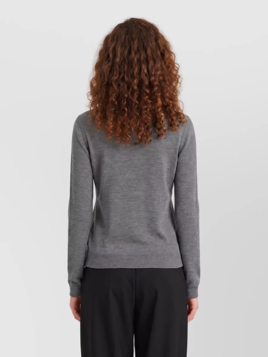 Gucci Fine Ribbed Wool Long-Sleeve Sweatshirt