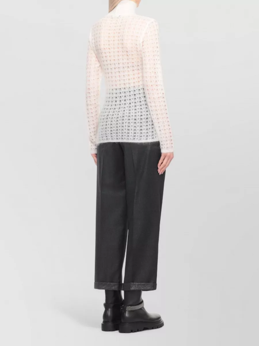 Fabiana Filippi High Neck Long Sleeve Knit Sweater