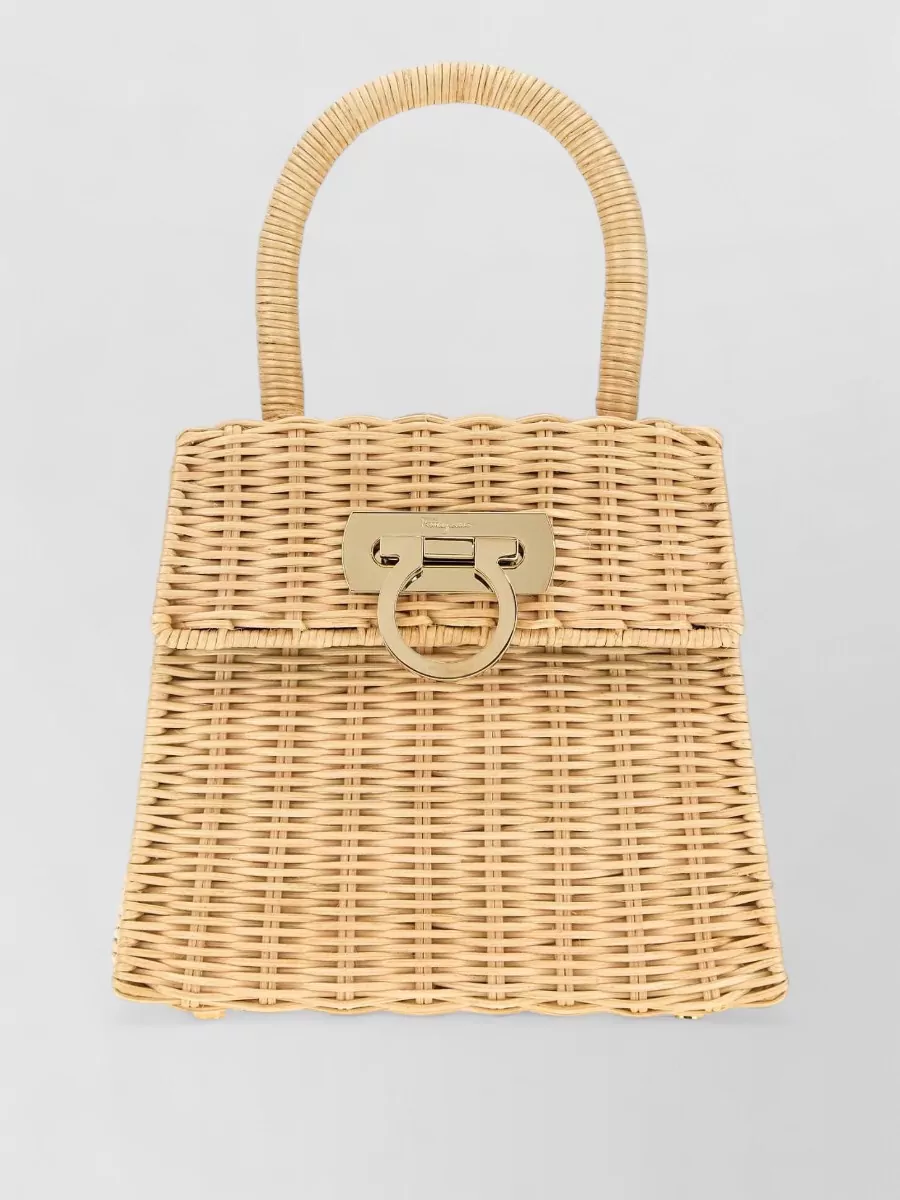 Ferragamo raffia tote bag