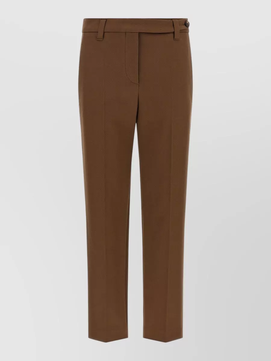 Brunello Cucinelli Cotton Cropped Tapered Suit Trousers