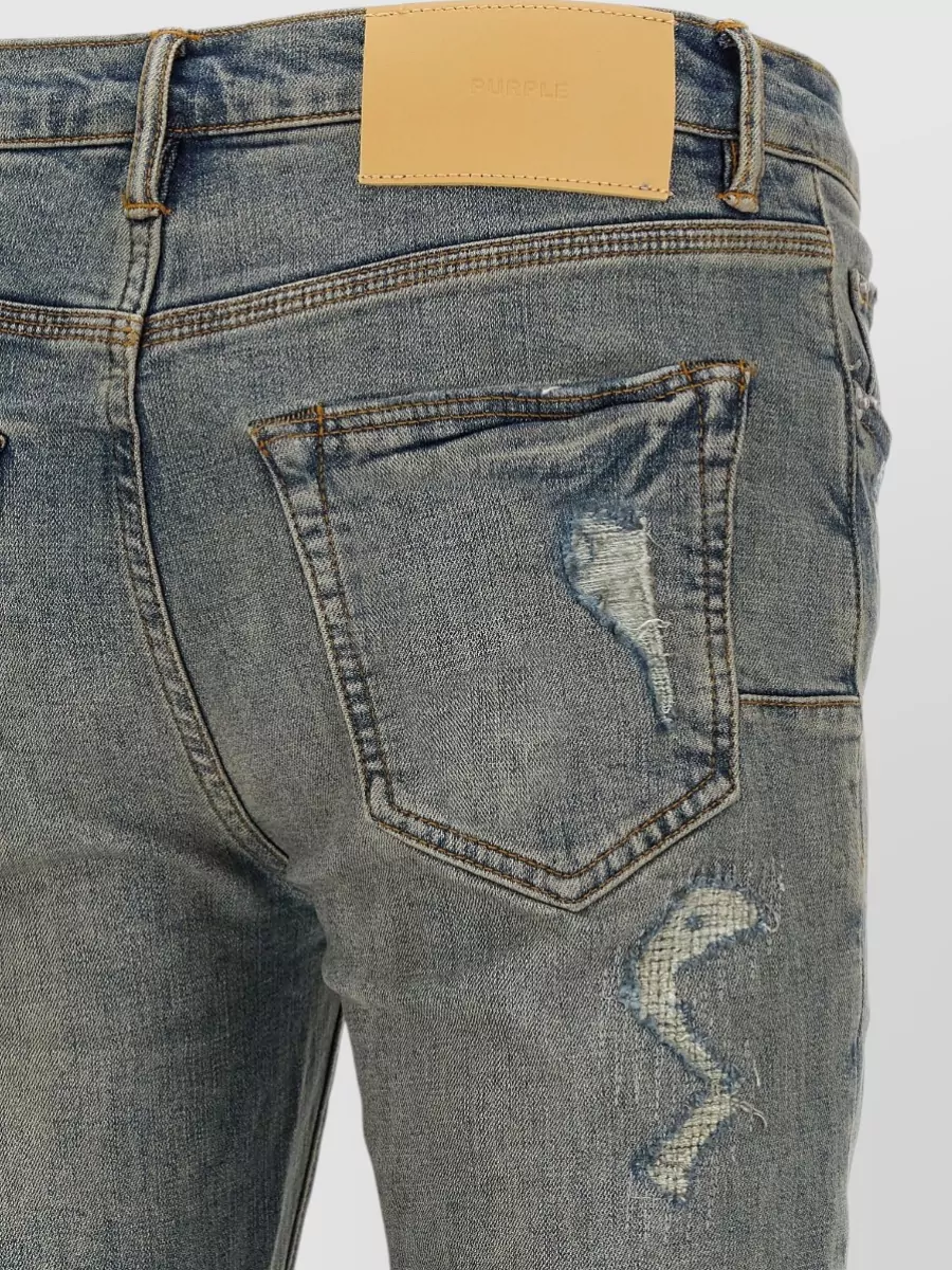 Purple Denim Low-Rise Skinny Jeans