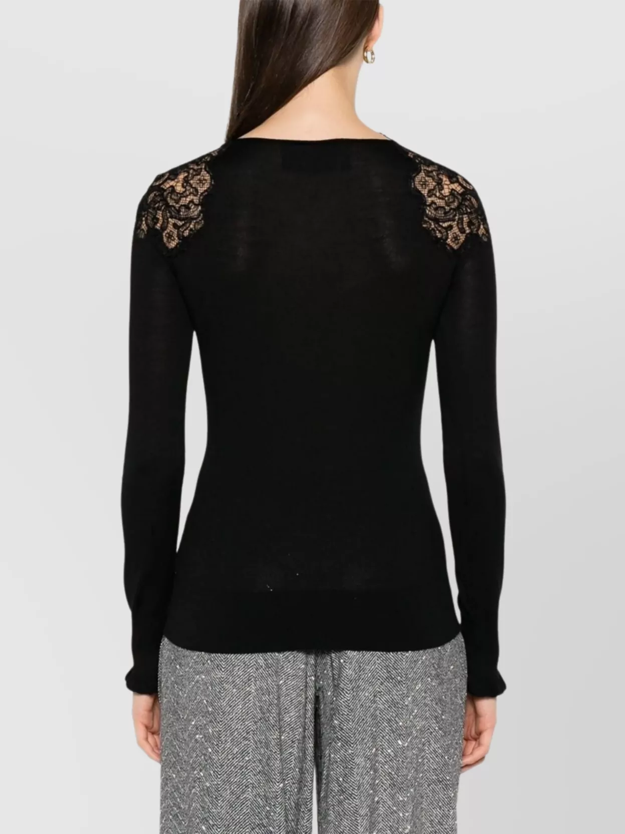 Ermanno Scervino Lace Detailed Wool Sweater