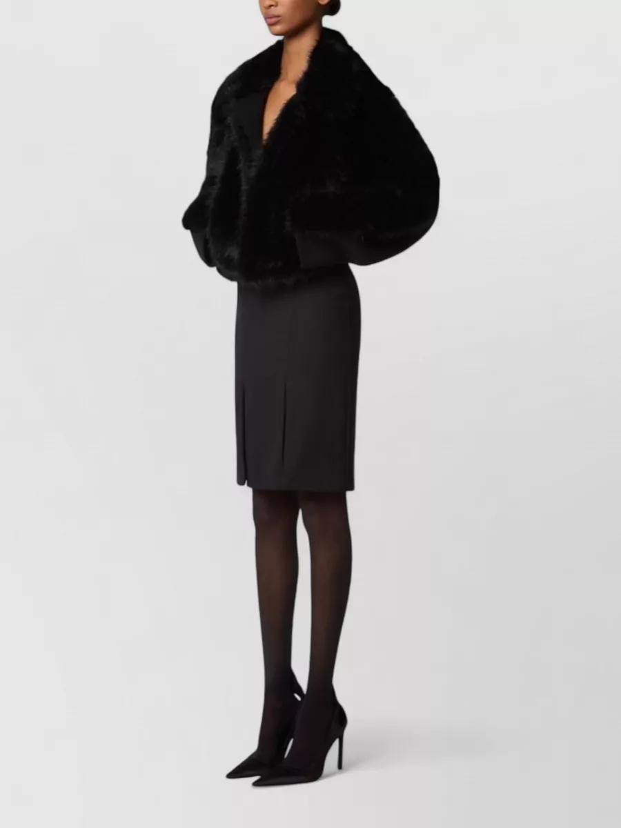 Nina Ricci Faux Fur Long-Sleeve Coat