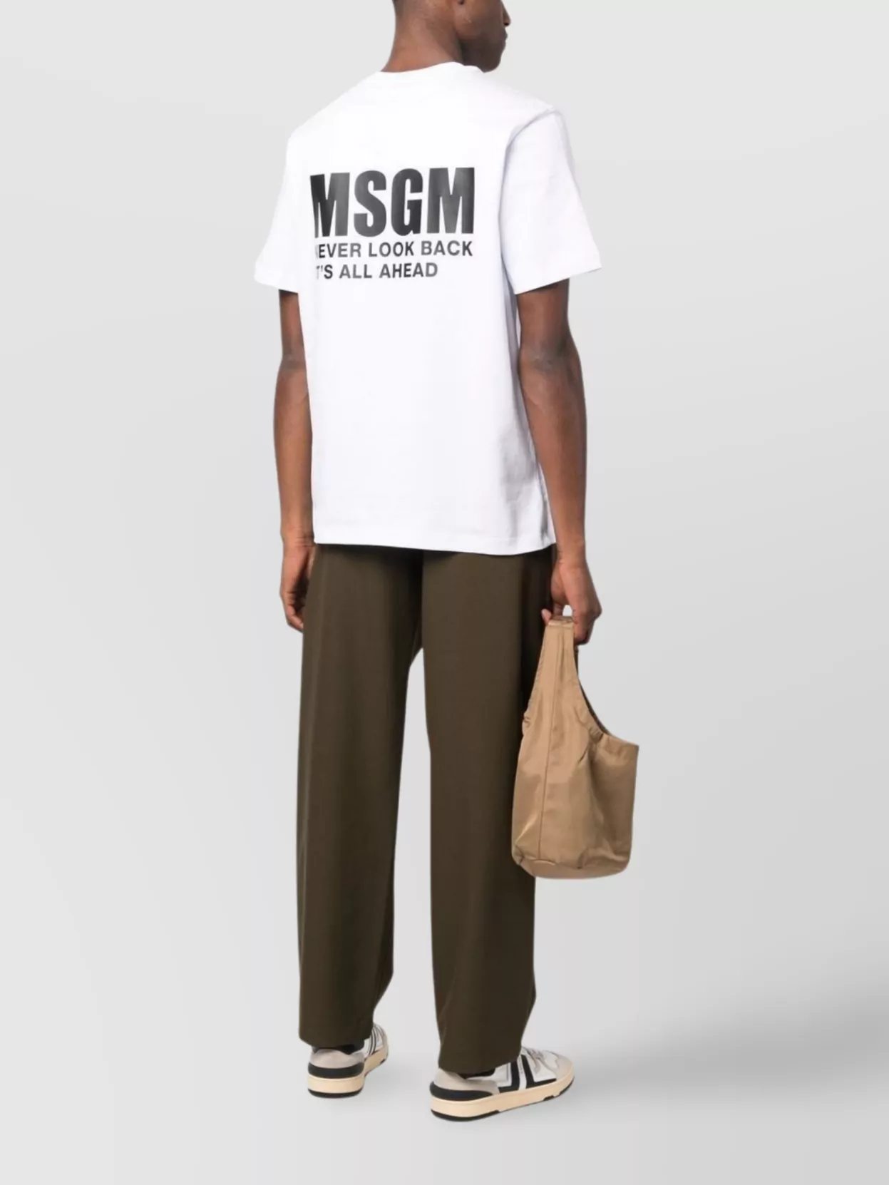 Msgm Impact Logo Jersey T-shirt In White