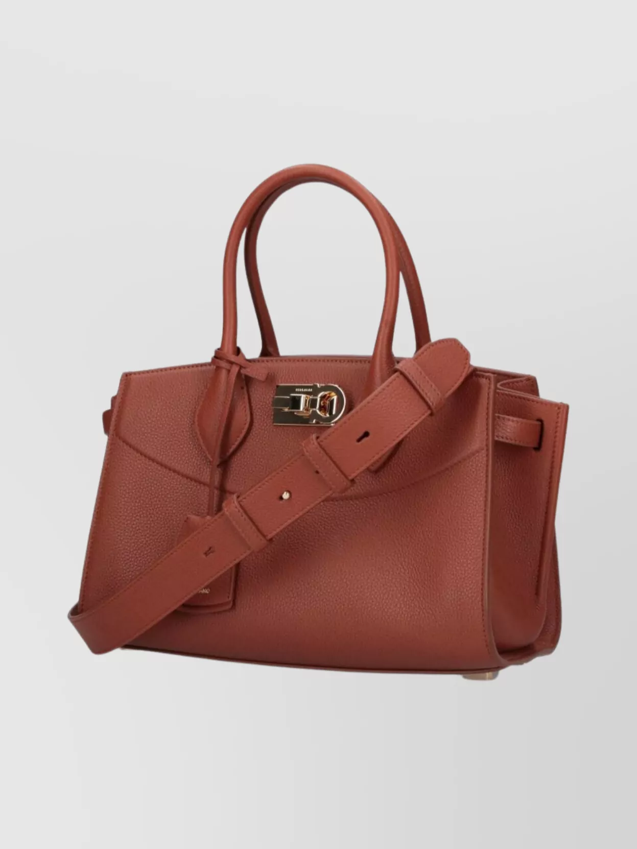 Ferragamo Structured Top Handle Shoulder Bag