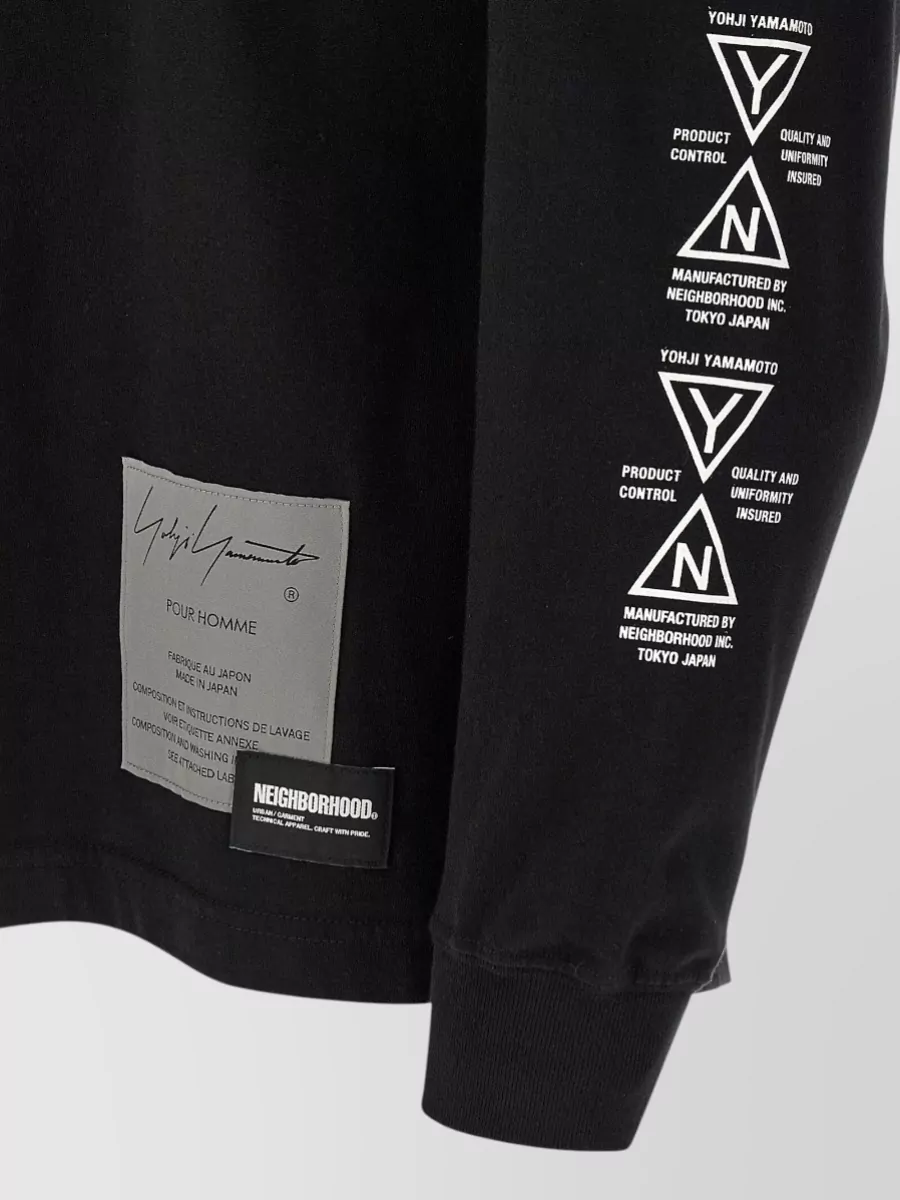 Yohji Yamamoto Cotton Logo-Print Long-Sleeve T-Shirt