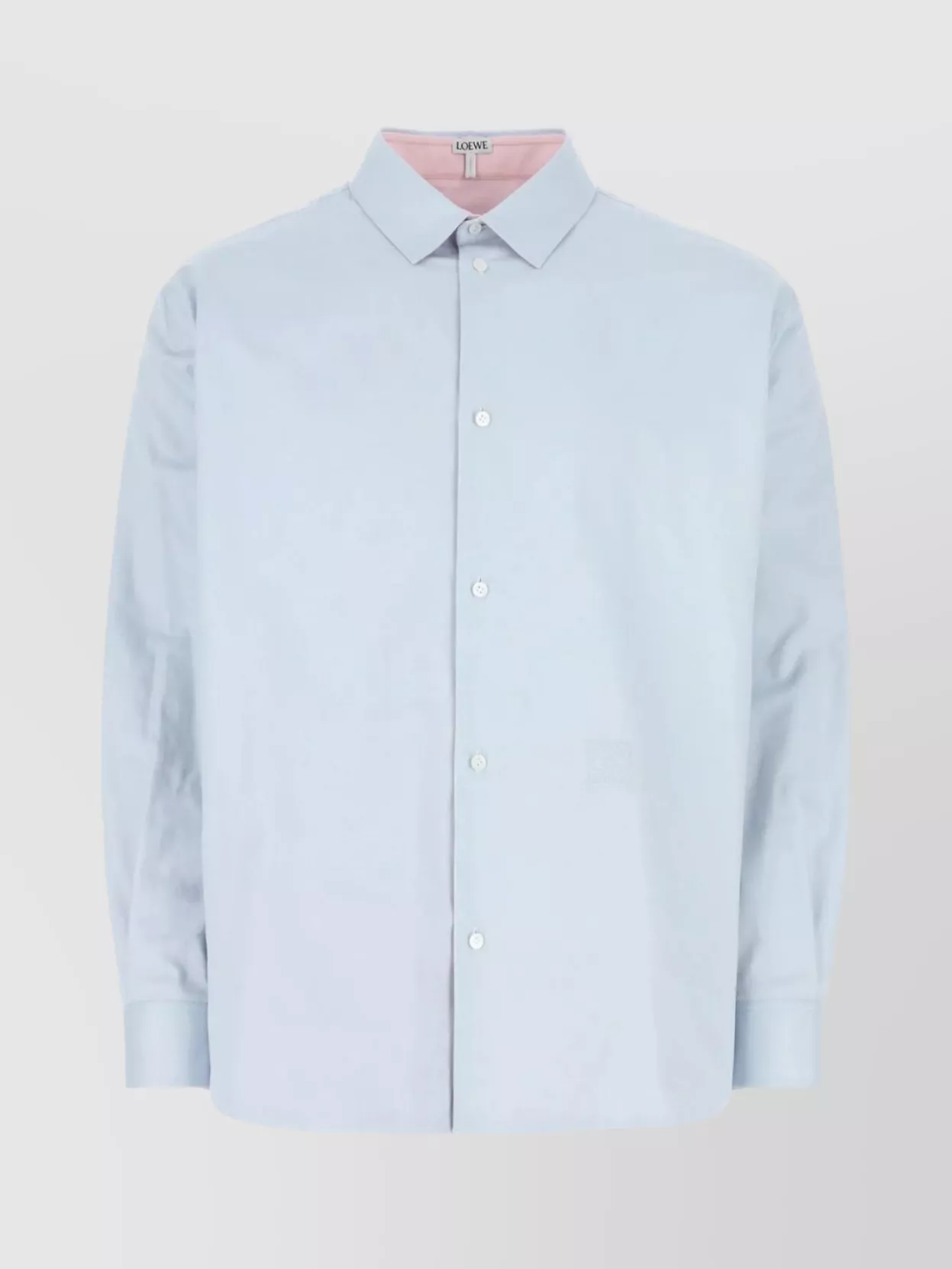 Shop Loewe Oversize Cotton Shirt With Rounded Hemline
