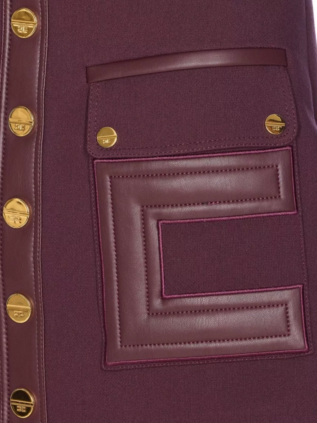 Elisabetta Franchi High Waist Skirt Logo Buttons
