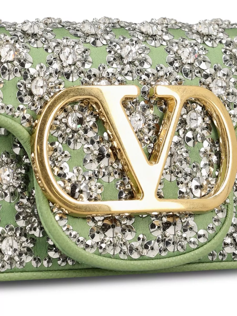 Valentino Garavani Locò Small Satin Clutch Bag