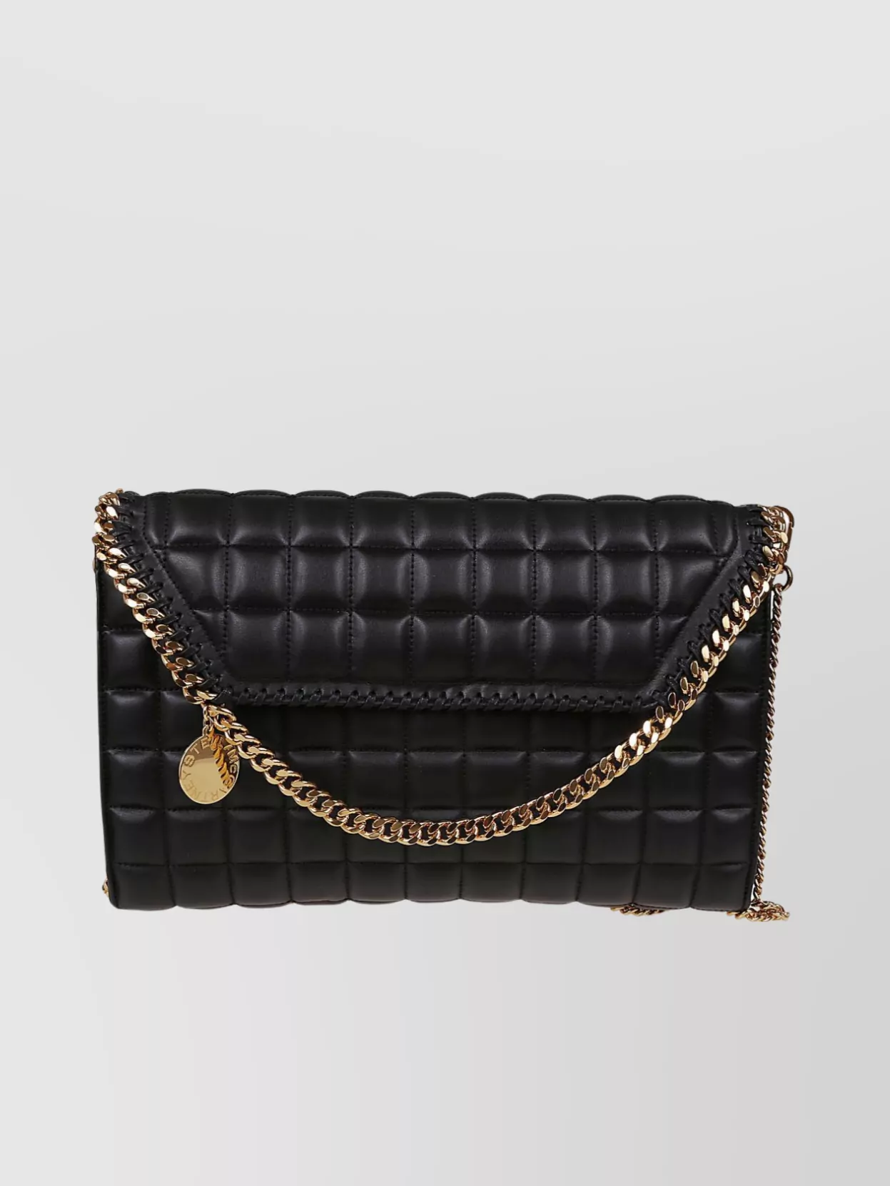 Stella Mccartney Quilted Chain Strap Bag In Black