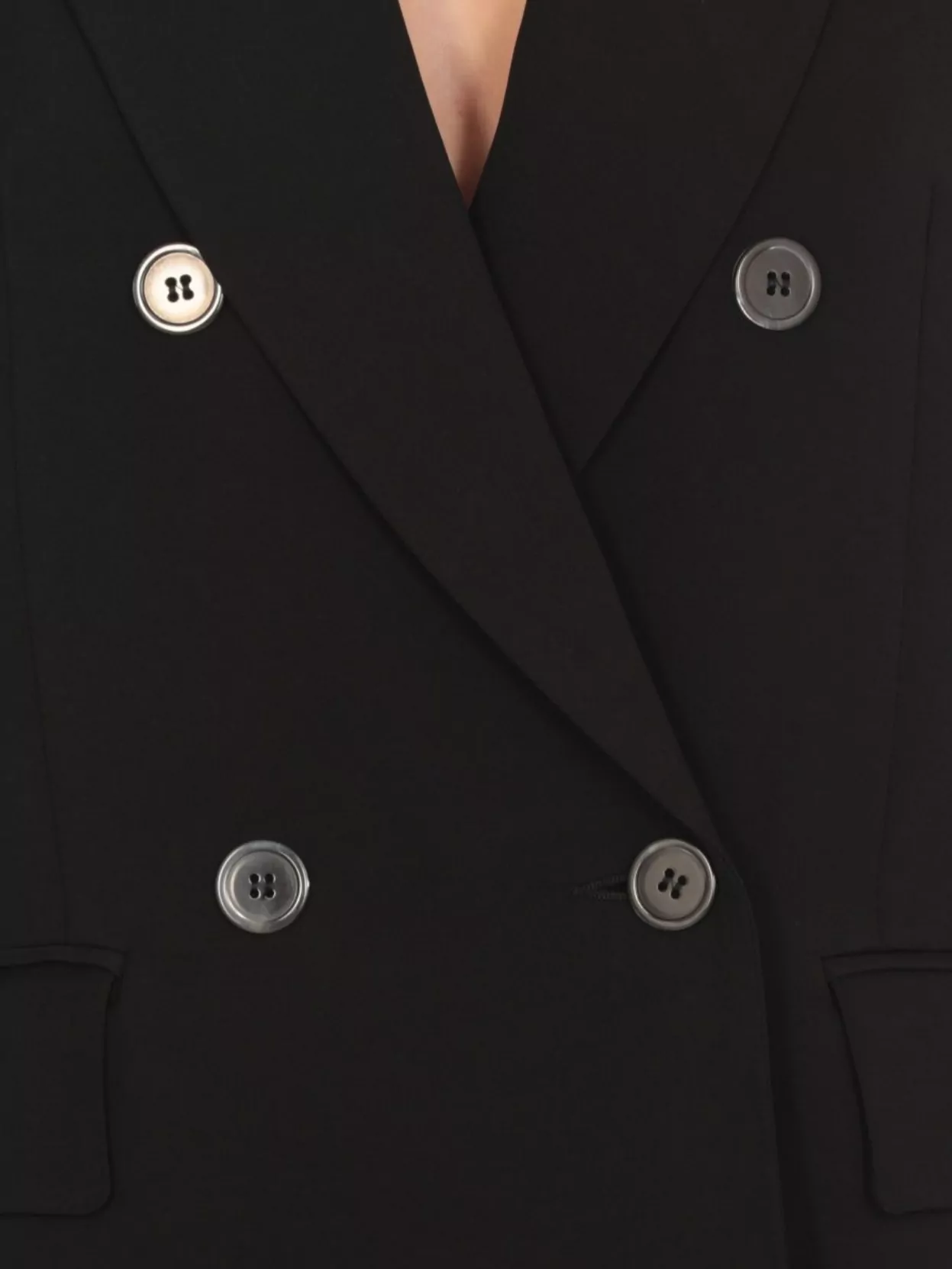 Peserico Double-Breasted Blazer Leather Detail