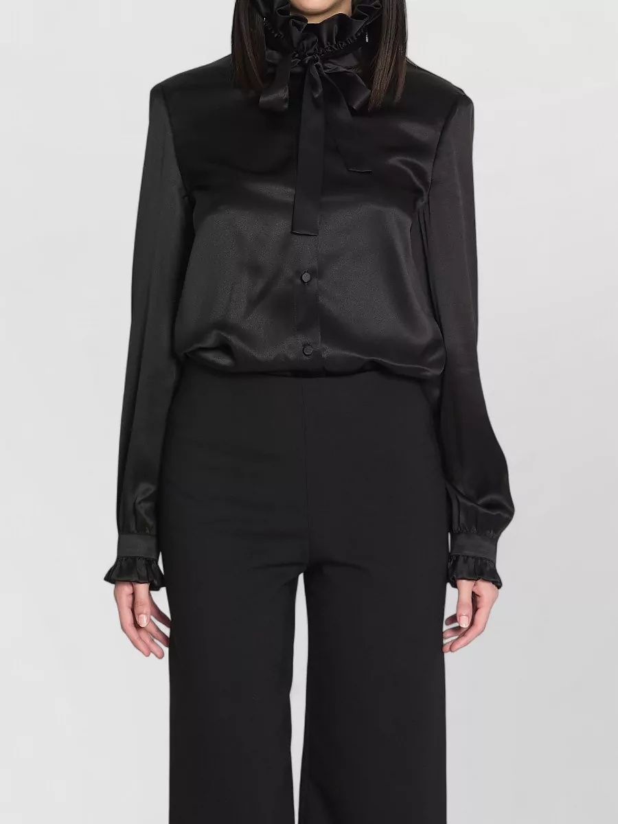 Gucci Silk ruffled bow long-sleeve blouse