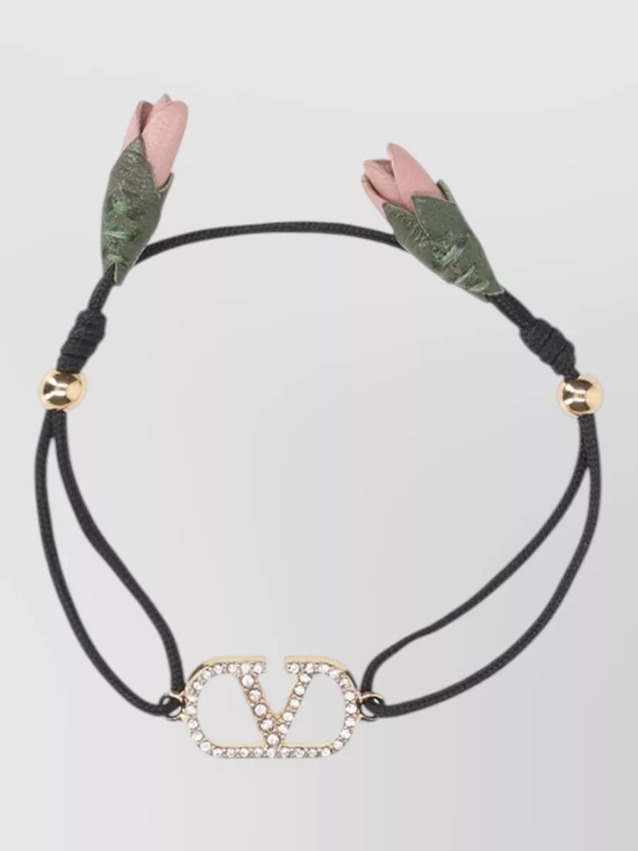 Valentino Garavani rhinestone-embellished fabric bracelet