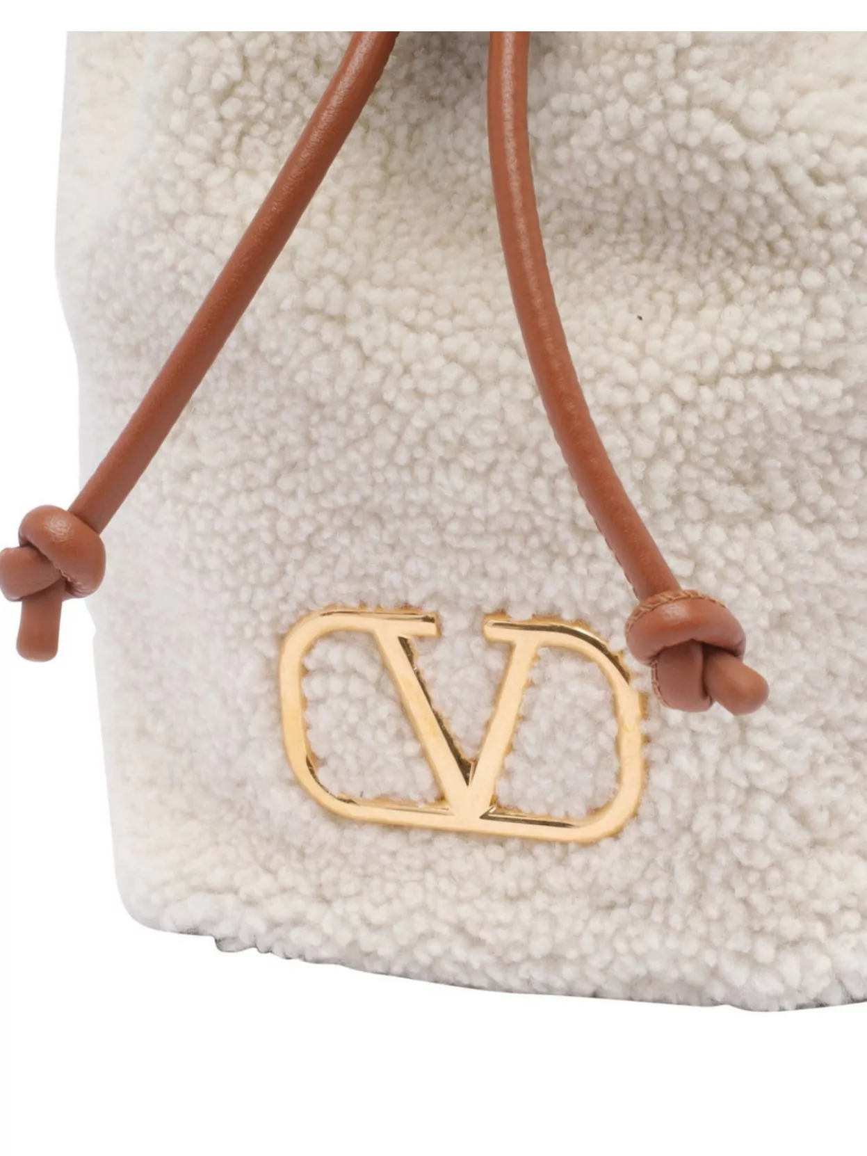 Valentino Vlogo Plaque Drawstring Bucket Bag