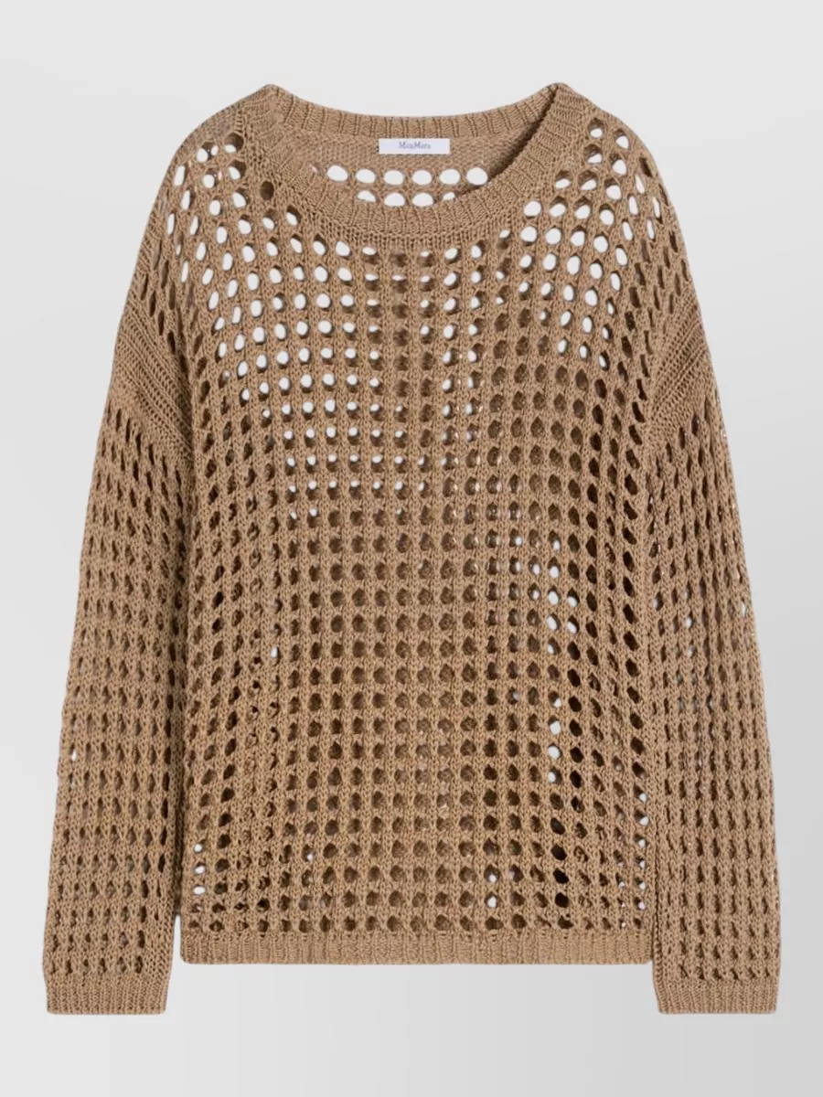 Max Mara Cotton Mesh Crew Neck Jumper