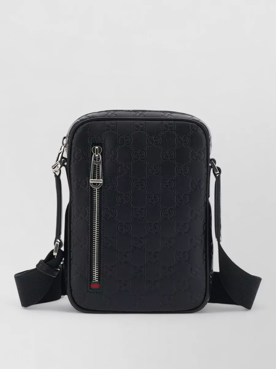 Gucci gg enblem leather crossbody bag