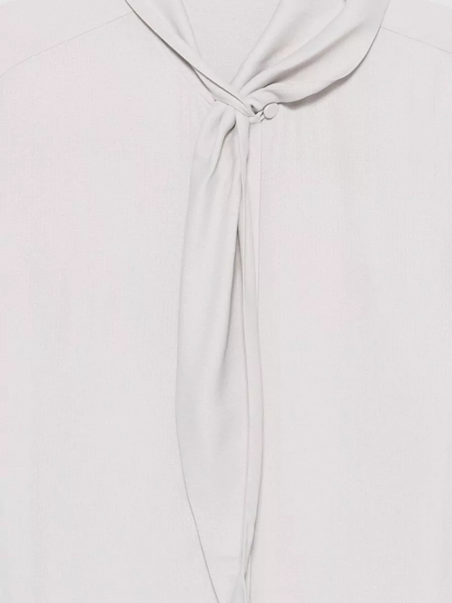 Emporio Armani Silk Pussy-Bow Long-Sleeve Blouse