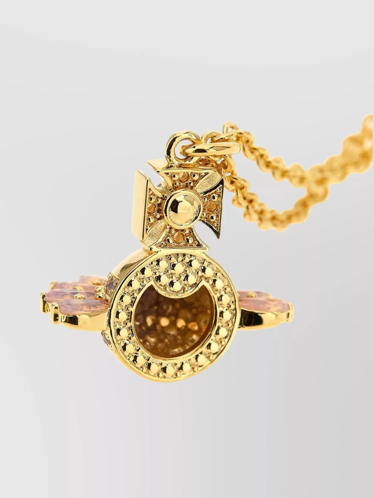 Vivienne Westwood Chain Link Pendant Necklace With Gemstone Detail