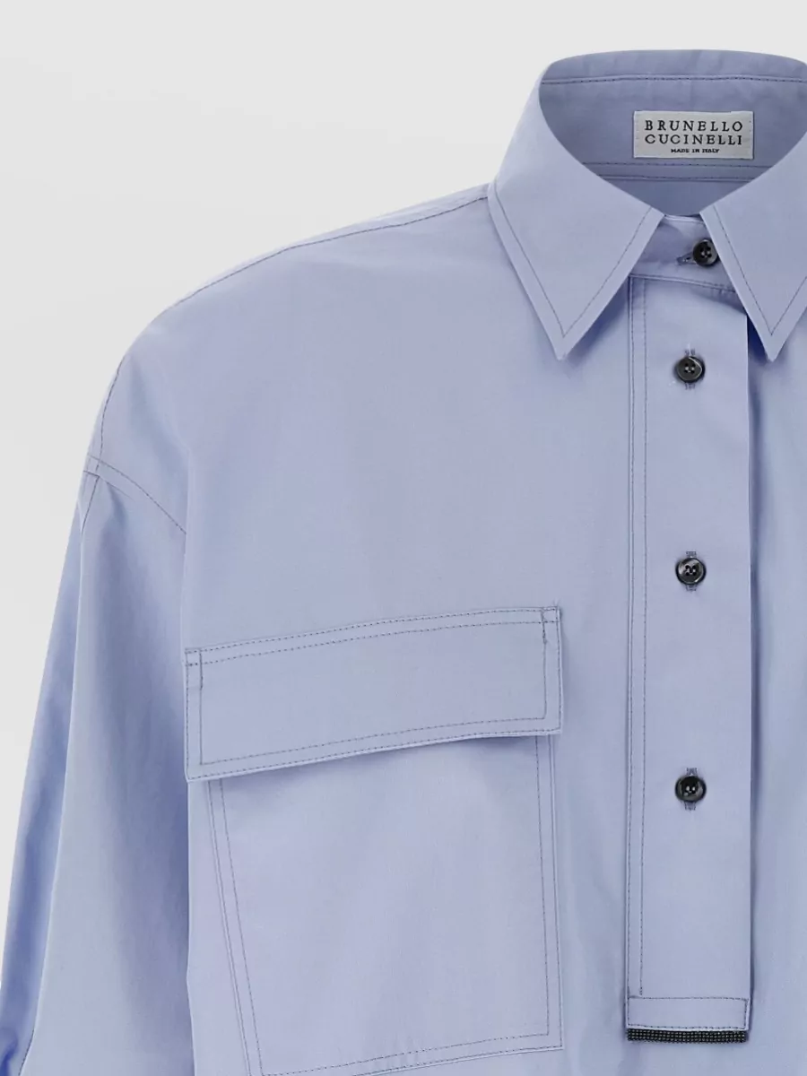 Brunello Cucinelli Shirt Featuring Collared Neck And Pockets