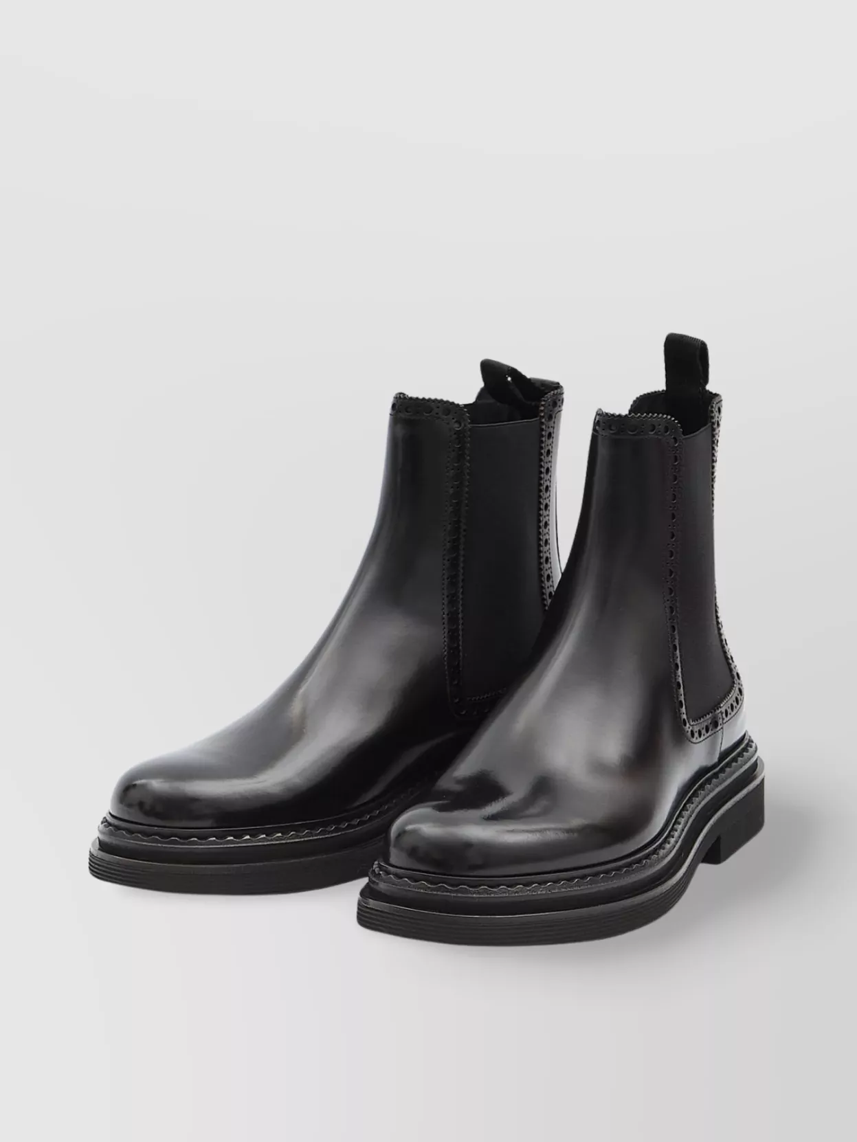 Dolce&Gabbana Round Toe Chelsea Boots With Brogue Detailing