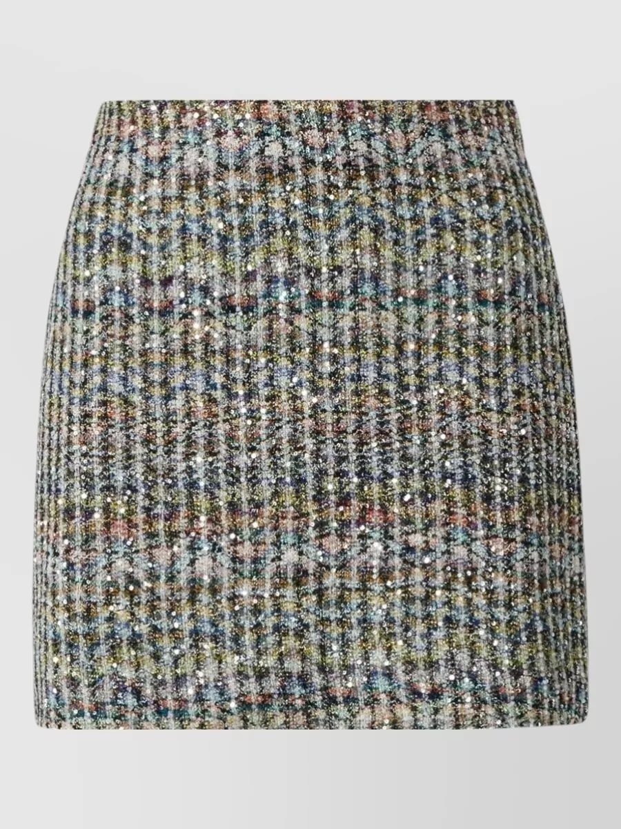 Missoni metallic chevron-knit mini skirt