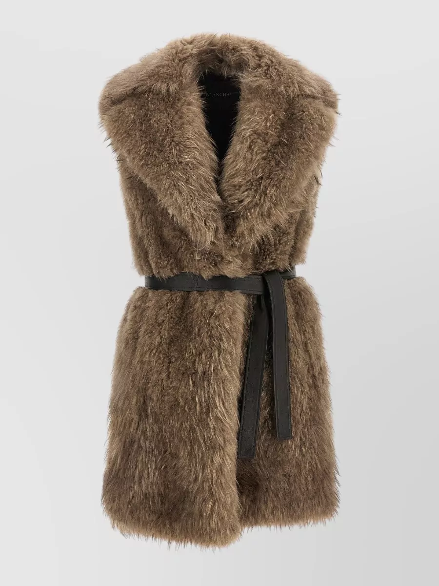 Blancha shearling sleeveless coat