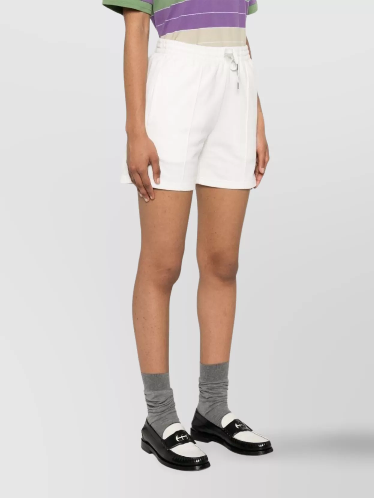 Parosh Drawstring Waistband Jersey Shorts With Side Stripes