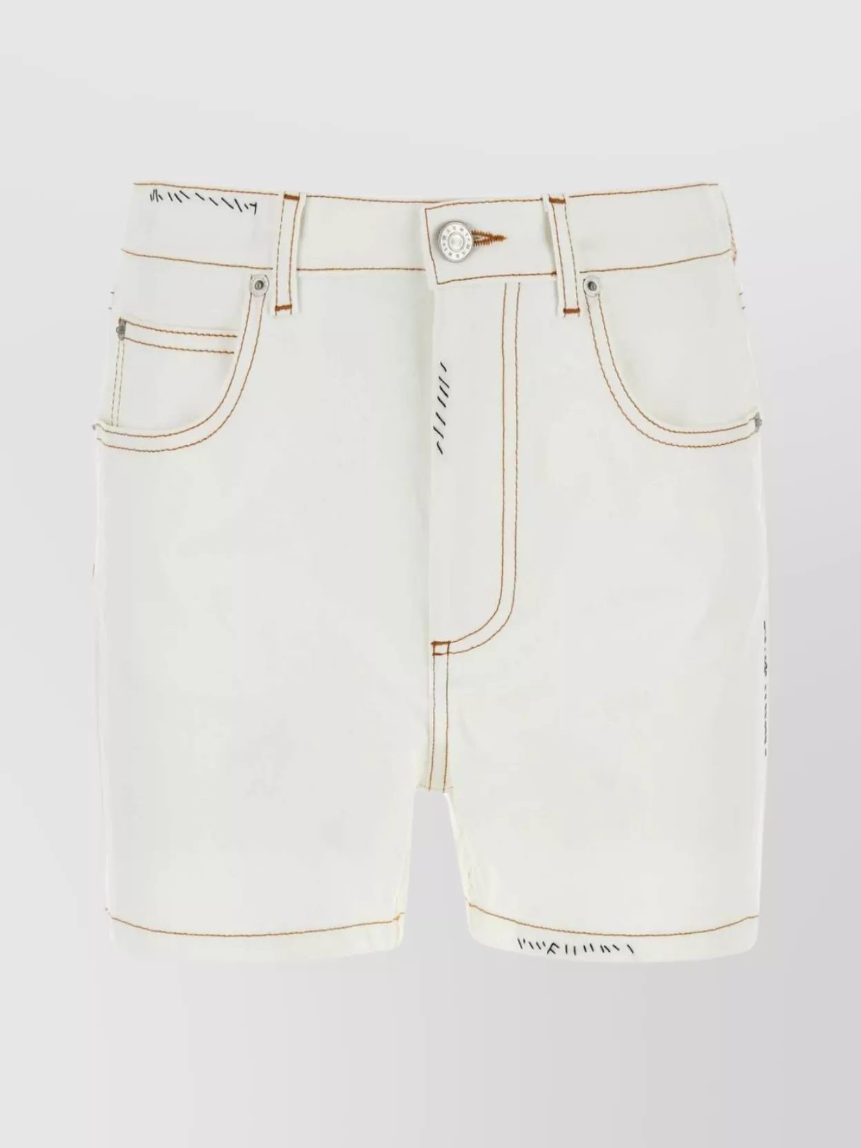 Shop Marni Denim Stretch Shorts Back Patch