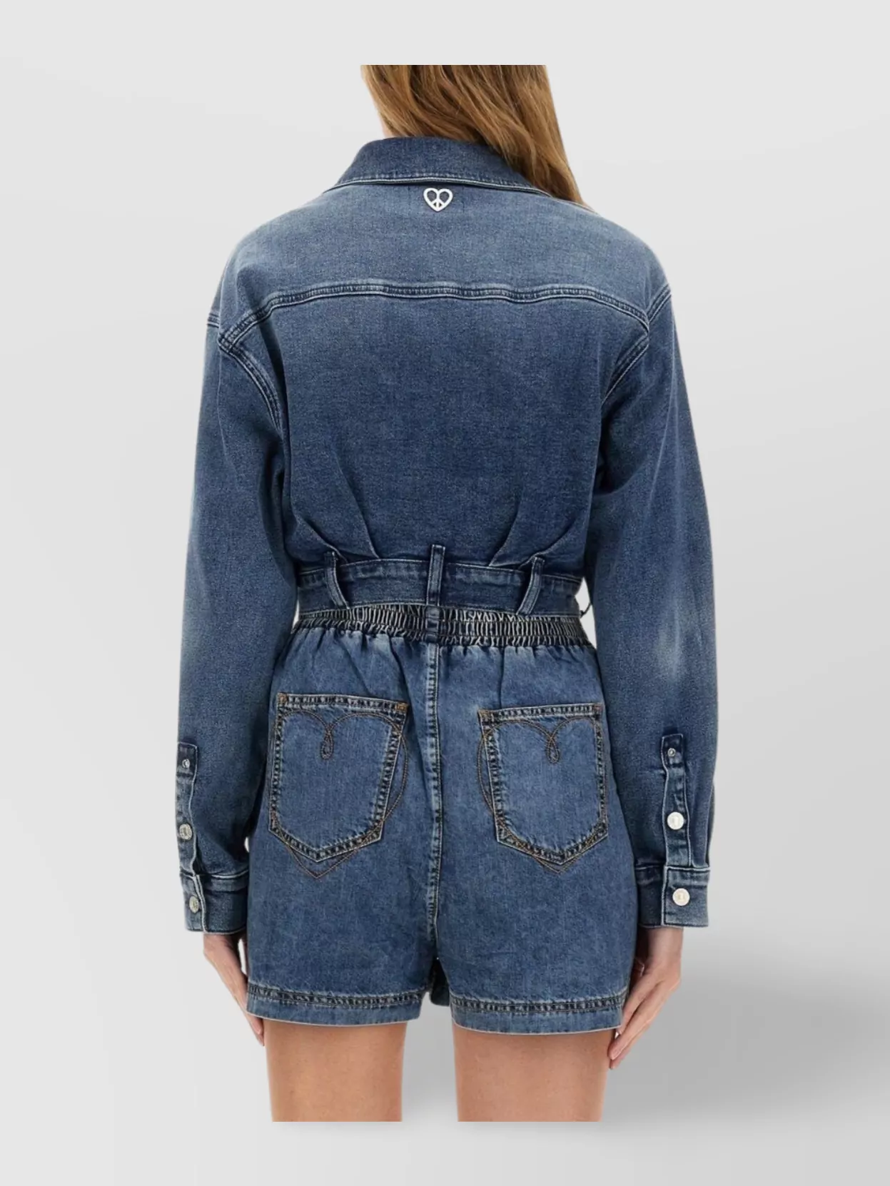 Moschino Distressed Logo Shirt Pearl Embellishments