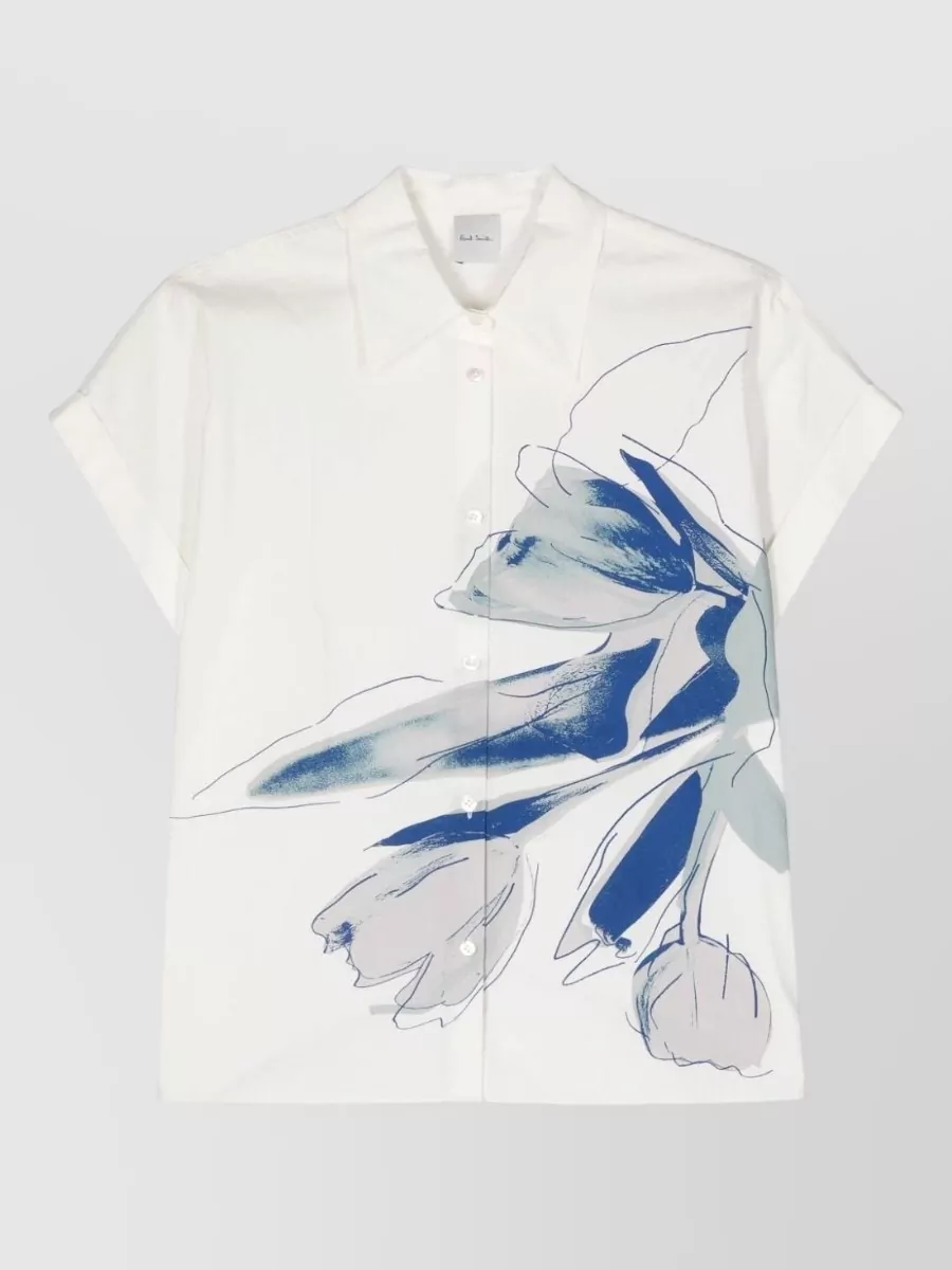 Paul Smith Floral Print Cotton Short Sleeve Shirt